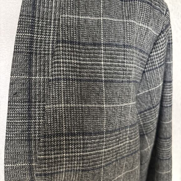 Zoey Houndstooth Viscose Blend Blazer Vegan Suede Partial Sleeve Size Large - Picture 3 of 9